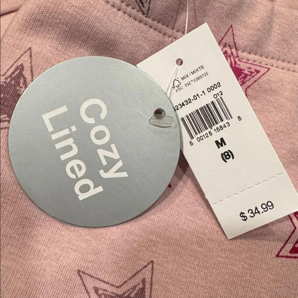 GAP Pink Stars Kids Cozy-Lined Leggings